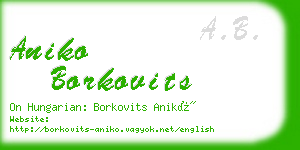 aniko borkovits business card